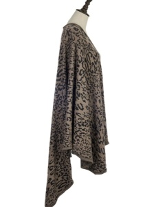 Leopard Cape - Taupe & Black